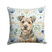Load image into Gallery viewer, Grizzle and Tan Norfolk Terrier Coastal Sea Glass Throw Pillow