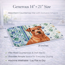 Load image into Gallery viewer, Red Norfolk Terrier Coastal Sea Glass Dish Drying Mat