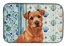 Load image into Gallery viewer, Red Norfolk Terrier Coastal Sea Glass Dish Drying Mat