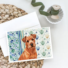Load image into Gallery viewer, Red Norfolk Terrier Coastal Sea Glass Greeting Cards Pack of 8