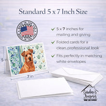 Load image into Gallery viewer, Red Norfolk Terrier Coastal Sea Glass Greeting Cards Pack of 8