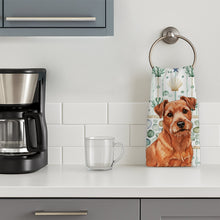 Load image into Gallery viewer, Red Norfolk Terrier Coastal Sea Glass Kitchen Towel