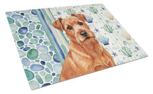 Load image into Gallery viewer, Red Norfolk Terrier Coastal Sea Glass Glass Cutting Board