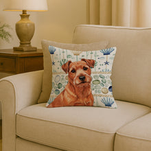 Load image into Gallery viewer, Red Norfolk Terrier Coastal Sea Glass Throw Pillow