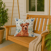Load image into Gallery viewer, Red Norfolk Terrier Coastal Sea Glass Throw Pillow