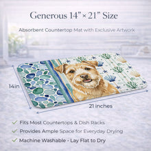 Load image into Gallery viewer, Wheaten Norfolk Terrier Coastal Sea Glass Dish Drying Mat