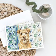 Load image into Gallery viewer, Wheaten Norfolk Terrier Coastal Sea Glass Greeting Cards Pack of 8