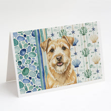 Load image into Gallery viewer, Wheaten Norfolk Terrier Coastal Sea Glass Greeting Cards Pack of 8