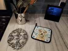 Load image into Gallery viewer, Wheaten Norfolk Terrier Coastal Sea Glass Pair of Pot Holders