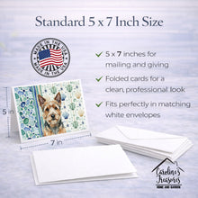 Load image into Gallery viewer, Norwich Terrier Coastal Sea Glass Greeting Cards Pack of 8