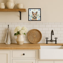 Load image into Gallery viewer, Norwich Terrier Coastal Sea Glass Framed Metal Print