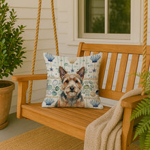 Load image into Gallery viewer, Norwich Terrier Coastal Sea Glass Throw Pillow