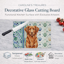 Load image into Gallery viewer, Copper Nova Scotia Duck Tolling Retriever Coastal Sea Glass Glass Cutting Board