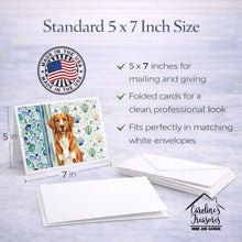 Load image into Gallery viewer, Orange Nova Scotia Duck Tolling Retriever Coastal Sea Glass Greeting Cards Pack of 8