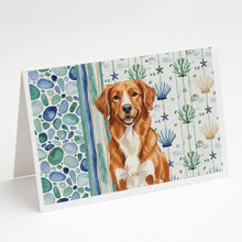 Load image into Gallery viewer, Orange Nova Scotia Duck Tolling Retriever Coastal Sea Glass Greeting Cards Pack of 8