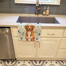 Load image into Gallery viewer, Orange Nova Scotia Duck Tolling Retriever Coastal Sea Glass Kitchen Towel