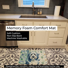 Load image into Gallery viewer, Blue and White Old English Sheepdog Coastal Sea Glass Memory Foam Kitchen Mat