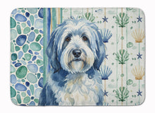Load image into Gallery viewer, Blue and White Old English Sheepdog Coastal Sea Glass Memory Foam Kitchen Mat