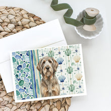 Load image into Gallery viewer, Grizzle and Tan Otterhound Coastal Sea Glass Greeting Cards Pack of 8
