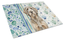 Load image into Gallery viewer, Grizzle and Tan Otterhound Coastal Sea Glass Glass Cutting Board