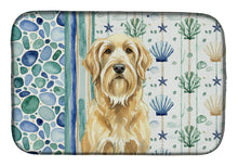 Load image into Gallery viewer, Wheaten and Tan Otterhound Coastal Sea Glass Dish Drying Mat