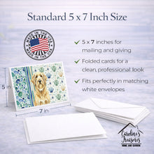 Load image into Gallery viewer, Wheaten and Tan Otterhound Coastal Sea Glass Greeting Cards Pack of 8