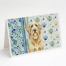 Load image into Gallery viewer, Wheaten and Tan Otterhound Coastal Sea Glass Greeting Cards Pack of 8