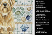 Load image into Gallery viewer, Wheaten and Tan Otterhound Coastal Sea Glass Kitchen Towel