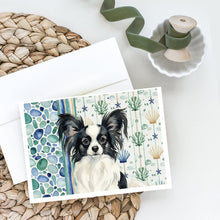 Load image into Gallery viewer, Black and White Papillon Coastal Sea Glass Greeting Cards Pack of 8