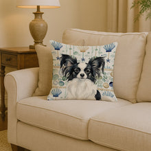 Load image into Gallery viewer, Black and White Papillon Coastal Sea Glass Throw Pillow