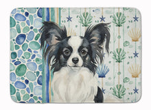 Load image into Gallery viewer, Black and White Papillon Coastal Sea Glass Memory Foam Kitchen Mat