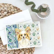 Load image into Gallery viewer, Lemon and White Papillon Coastal Sea Glass Greeting Cards Pack of 8
