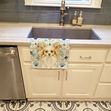 Load image into Gallery viewer, Lemon and White Papillon Coastal Sea Glass Kitchen Towel