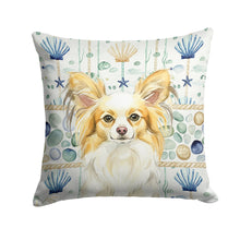 Load image into Gallery viewer, Lemon and White Papillon Coastal Sea Glass Throw Pillow