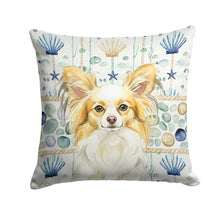 Load image into Gallery viewer, Lemon and White Papillon Coastal Sea Glass Throw Pillow