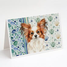 Load image into Gallery viewer, White with Red Papillon Coastal Sea Glass Greeting Cards Pack of 8