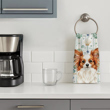 Load image into Gallery viewer, White with Red Papillon Coastal Sea Glass Kitchen Towel