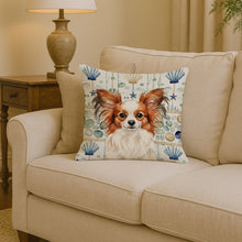 Load image into Gallery viewer, White with Red Papillon Coastal Sea Glass Throw Pillow