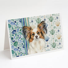 Load image into Gallery viewer, White with Sable Papillon Coastal Sea Glass Greeting Cards Pack of 8