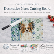Load image into Gallery viewer, White with Sable Papillon Coastal Sea Glass Glass Cutting Board