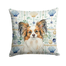 Load image into Gallery viewer, White with Sable Papillon Coastal Sea Glass Throw Pillow