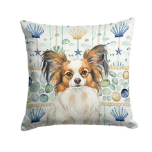 Load image into Gallery viewer, White with Sable Papillon Coastal Sea Glass Throw Pillow