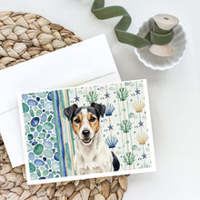 Load image into Gallery viewer, Parson Russell Terrier Coastal Sea Glass Greeting Cards Pack of 8