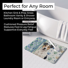 Load image into Gallery viewer, Parson Russell Terrier Coastal Sea Glass Memory Foam Kitchen Mat