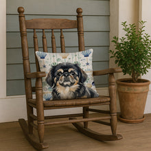 Load image into Gallery viewer, Black and Tan Pekingese Coastal Sea Glass Throw Pillow