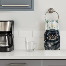 Load image into Gallery viewer, Black Pekingese Coastal Sea Glass Kitchen Towel