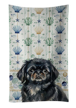 Load image into Gallery viewer, Black Pekingese Coastal Sea Glass Kitchen Towel