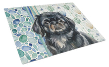 Load image into Gallery viewer, Black Pekingese Coastal Sea Glass Glass Cutting Board
