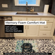 Load image into Gallery viewer, Black Pekingese Coastal Sea Glass Memory Foam Kitchen Mat