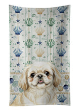 Load image into Gallery viewer, Cream Pekingese Coastal Sea Glass Kitchen Towel